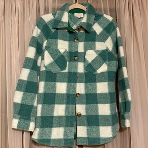 Teal Gingham Shacket